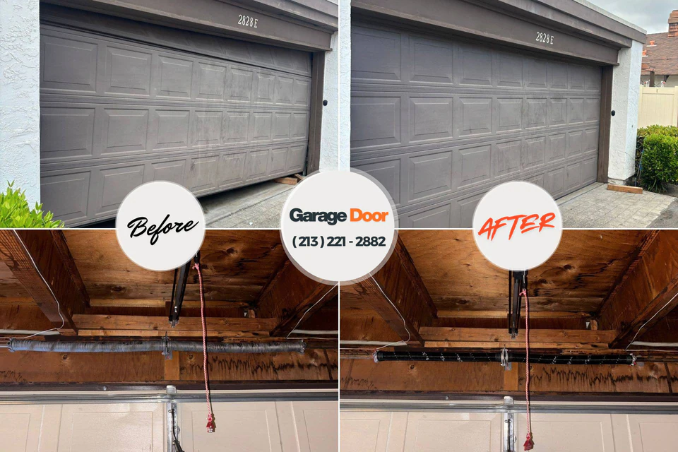 Before and after: garage door repair Dakota City, NE
